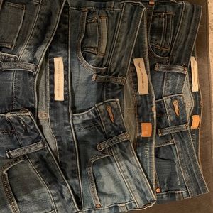 3 pairs of Pilco Letterpress jeans.